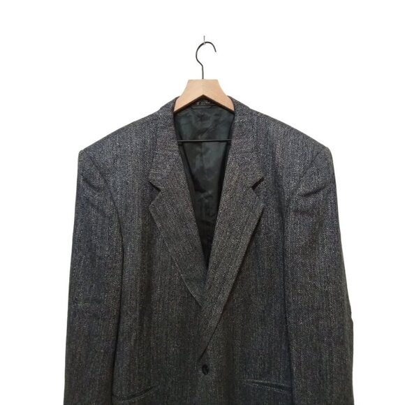 ANTONIO Parillo Blue Tweed Silk Wool Single Breasted Casual Blazer Sz 48 - Picture 4 of 10